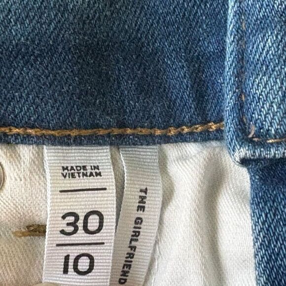 Loft Patchwork Girlfriend Blue Jeans in Classic Mid Wash Style # 766916 - Picture 4 of 6